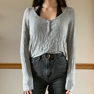Soft grey long sleeve top